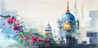 Zahid Ashraf, 8 x 16 inch, Acrylic on Canvas, Cityscape Painting, AC-ZHA-068